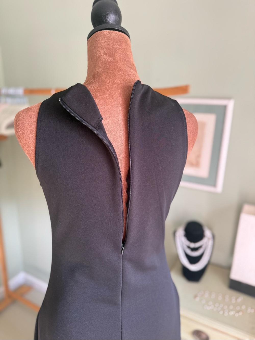 Sleeveless Black Maxi Dress with Bright Floral Appliqué - Picture 6 of 7